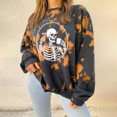 Skull casual long sleeve crew neck sweatshirt HF1402-03-04 Skull casual long sleeve crew neck sweatshirt HF1402-03-04