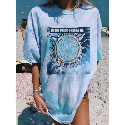 Graffiti letter printed short sleeved T-shirt loose and trendy on the street HF2306-01-02 Graffiti letter printed short sleeved T-shirt loose and trendy on the street HF2306-01-02