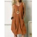 Leisure Solid Pocket Zip Sleeveless Cotton Midi Dress Leisure Solid Pocket Zip Sleeveless Cotton Midi Dress